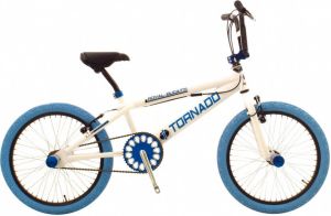 Bike Fun Tornado BMX 20 Inch 31 cm Unisex V-Brakes Wit Blauw