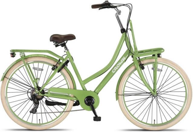 Crown Berlin 28 Inch 53 cm Dames 7V V Brakes Lichtgroen