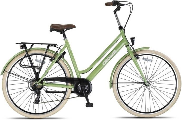 Crown New York 28 Inch 53 cm Dames 7V V Brakes Groen
