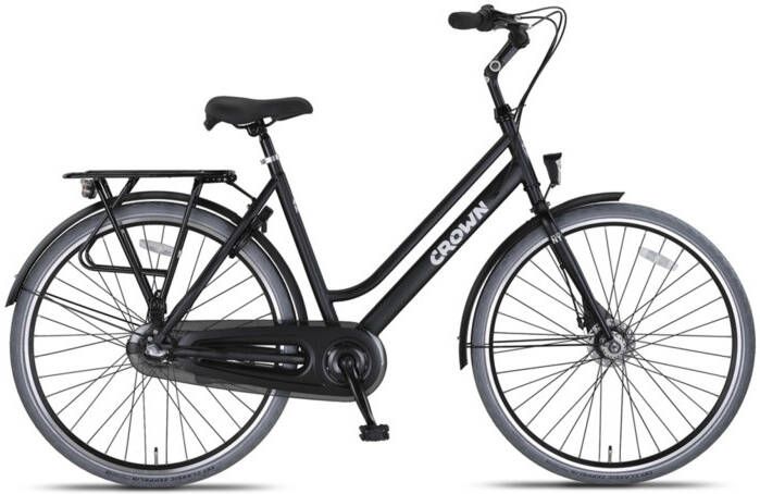Crown New York Plus 28 Inch 53 cm Dames 3V Rollerbrake Matzwart