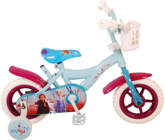 Volare Disney Frozen 2 Kinderfiets Meisjes 10 inch Blauw Paars Doortrapper Incl. mandje - Foto 2