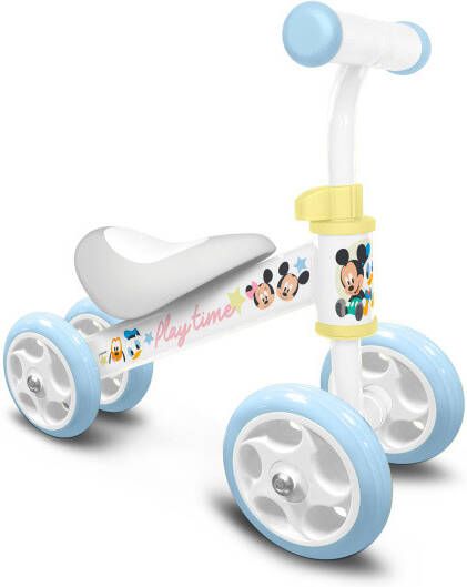 Disney Play Time Mickey loopfiets met 4 wielen Junior Wit Lichtblauw