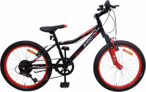 Amigo Attack Kinderfiets 20 inch Mountainbike voor jongens Zwart Rood