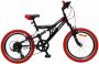 Amigo Fun Ride Mountainbike 20 inch Voor en Met 7 versnellingen Zwart Rood - Thumbnail 1