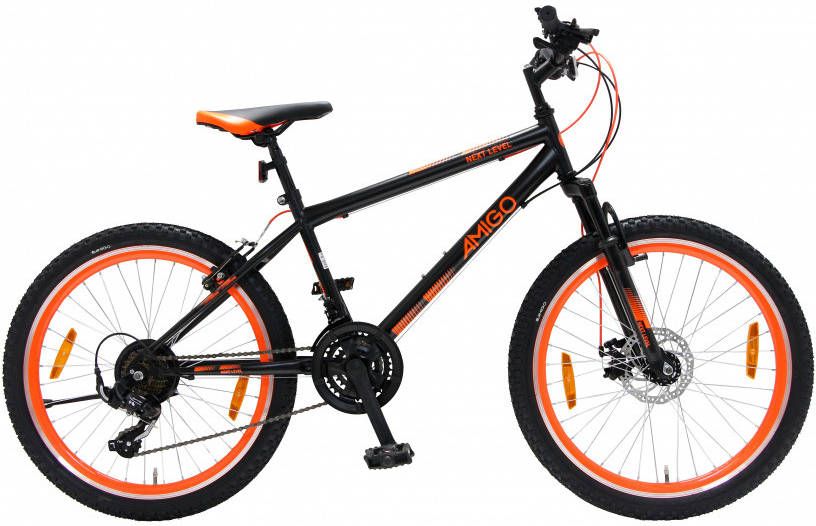 Amigo Next Level Mountainbike 24 inch Voor jongens en meisjes Met 21 versnellingen Zwart/Oranje online kopen