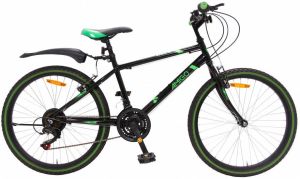 Amigo Rock Mountainbike 24 inch Voor en Met 18 versnellingen Zwart Groen