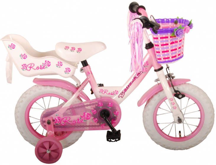 Volare Rose Kinderfiets 12 inch meisjes roze/wit 95% afgemonteerd online kopen