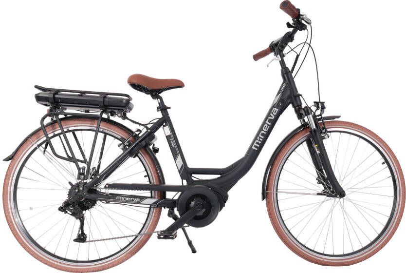 Minerva E Power 28 Inch 49 cm Dames 9V V Brakes Zwart