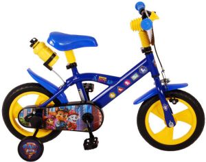 Volare Paw Patrol Kinderfiets The Movie Jongens 12 inch Blauw Geel Doortrapper Blauw zadel