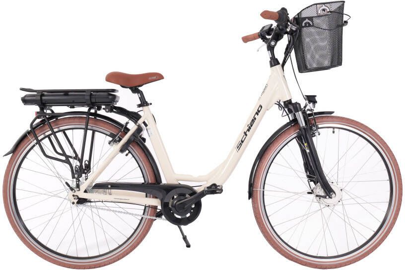 Schiano E Moon 28 Inch 49 cm Dames 7V V Brakes Creme