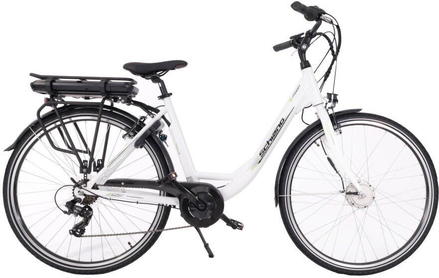 Schiano E Moon 28 Inch 49 cm Dames 7V V Brakes Wit