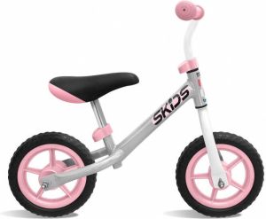 Skids Control loopfiets 10 Inch Junior Grijs Roze