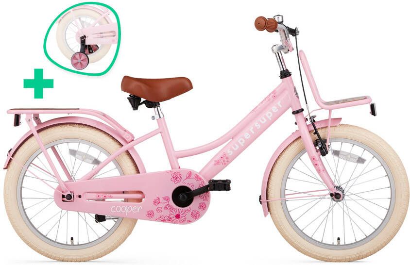 Supersuper Cooper Bamboo 18 Inch 30 cm Meisjes Terugtraprem Lichtroze