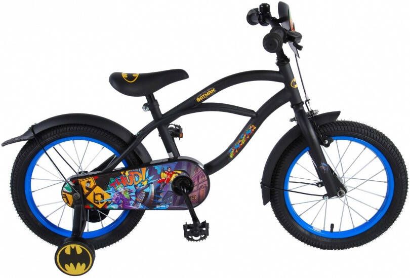 Volare Batman Kinderfiets Jongens 16 inch Zwart Blauw 95% afgemonteerd