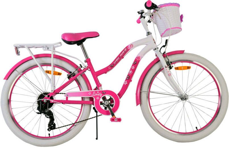 Volare Blossom 24 Inch 33 5 cm Meisjes 7V V Brakes Roze Wit