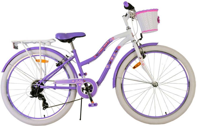 Volare Lovely 26 Inch 36 cm Meisjes 7V V Brakes Paars Wit