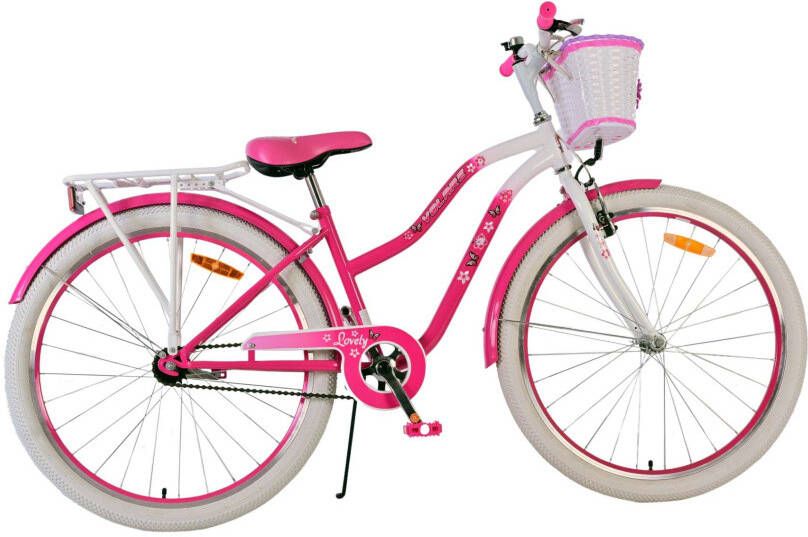 Volare Lovely 26 Inch 36 cm Meisjes Terugtraprem Roze Wit