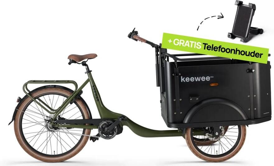 Keewee Bike E-bakfiets Army Green Leger groen - Foto 2