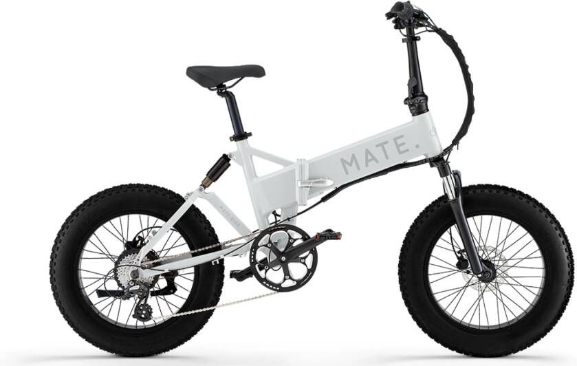 Mate X 250W White Ice E-Fatbike 120km range Hydraulische rem Opvouwbaar Kleur display