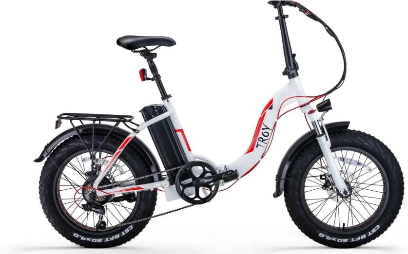 Troy Elektrische Vouwfiets E-Fold 7sp wit 360 Watt