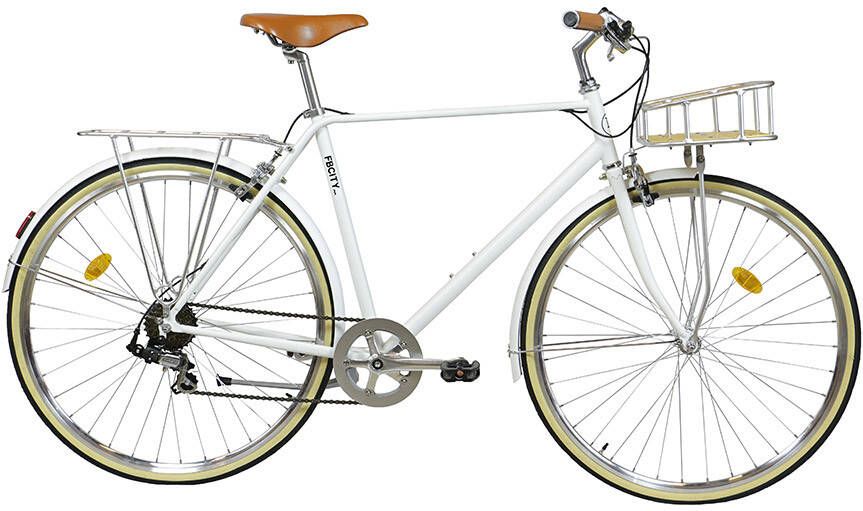 FabricBike City Classic 7 Speed Bicycle Matte White