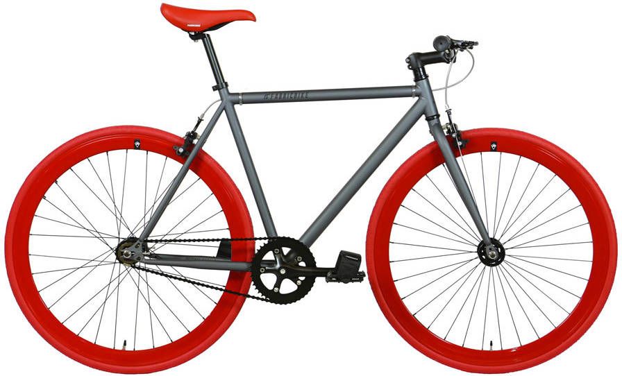 FabricBike Original Graphite & Red Fixie Fiets