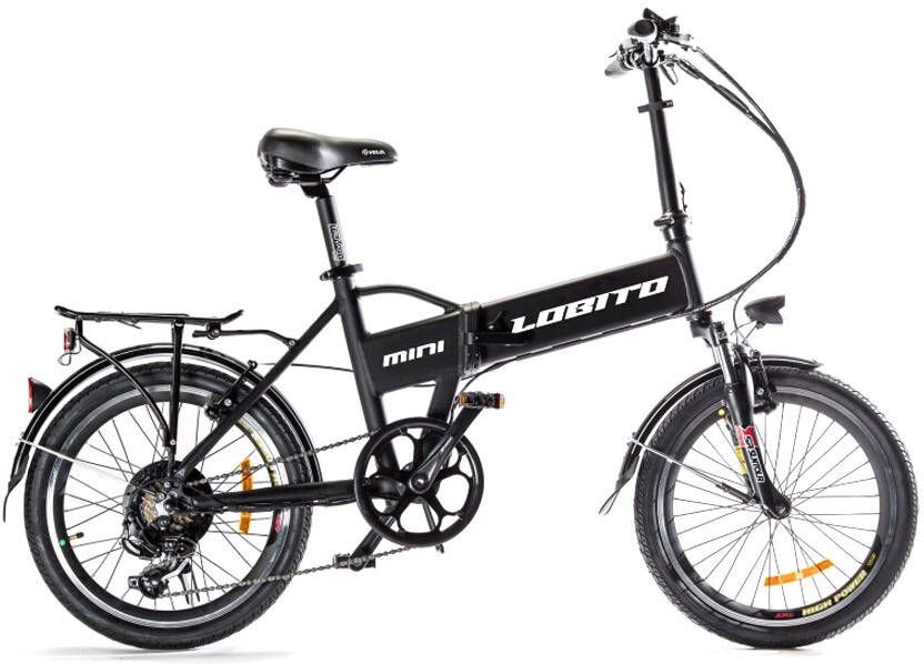 Lobito Mini Elektrische vouwfiets Zwart