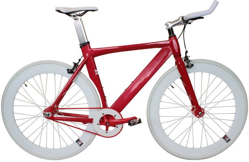 Nologo Bikes NoLogo X-Type White Red Fixie Fiets
