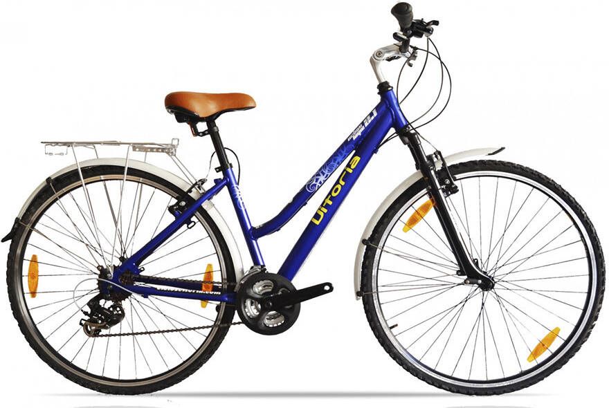Vitoria City Bike 7-Versnellingen Staal Stadsfiets Blauw