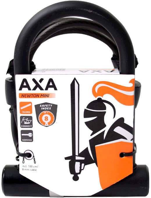 AXA beugelslot Newton Mini + Cable 100 8